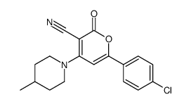 3-Cyano-6-(4-chlorophenyl)-4-(4-methylpiperidino)-2H-pyran-2-one Structure
