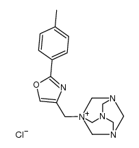 1-(2-p-tolyl-oxazol-4-ylmethyl)-1,3,5,7-tetraaza-adamantanium, chloride Structure
