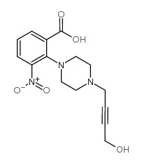 2-[4-(4-hydroxybut-2-ynyl)piperazin-1-yl]-3-nitrobenzoic acid Structure