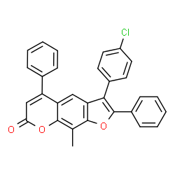 3-(4-chlorophenyl)-9-methyl-2,5-diphenylfuro[3,2-g]chromen-7-one Structure