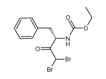 (S)-1,1-dibromo-3-(ethoxycarbonyl)amino-2-oxo-4-phenylbutane结构式