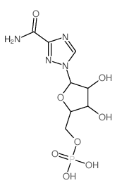 [(2R,3R,4R,5R)-5-(3-carbamoyl-1,2,4-triazol-1-yl)-3,4-dihydroxy-oxolan-2-yl]methoxyphosphonic acid结构式
