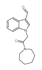 1-(2-氮杂环庚烷-1-基-2-氧代乙基)-1H-吲哚-3-甲醛结构式