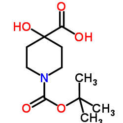 1-叔丁氧羰基氨基-4-羟基哌啶-4-甲酸结构式