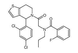 N-[2-[4-(2,4-dichlorophenyl)-6,7-dihydro-4H-thieno[3,2-c]pyridin-5-yl]-2-oxoethyl]-2-fluoro-N-propylbenzamide结构式