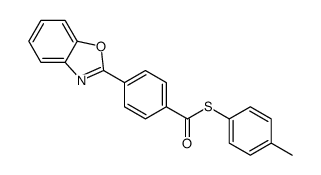 S-(4-methylphenyl) 4-(1,3-benzoxazol-2-yl)benzenecarbothioate结构式