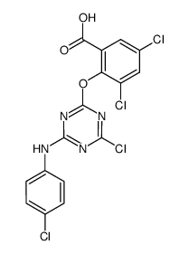 3,5-dichloro-2-[4-chloro-6-(4-chloro-anilino)-[1,3,5]triazin-2-yloxy]-benzoic acid Structure