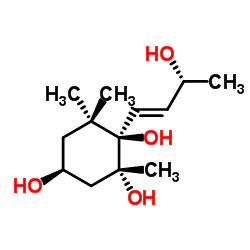 Megastigm-7-ene-3,5,6,9-tetraol structure