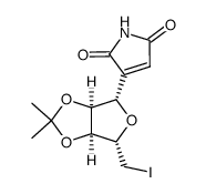 3-(5-iodo-O2,O3-isopropylidene-β-D-5-deoxy-ribofuranosyl)-pyrrole-2,5-dione Structure