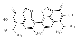 {[8,8-Bi-3H-naphtho[1,8-bc]furan]-3,} 3-dione, 4,4-dihydroxy-7,7-dimethyl-5,5-bis(1-methylethyl)-结构式