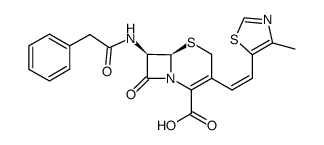 7-phenylacetamido-3-(4-methylthiazol-5-yl)vinyl-3-cephem-4-carboxylic acid Structure