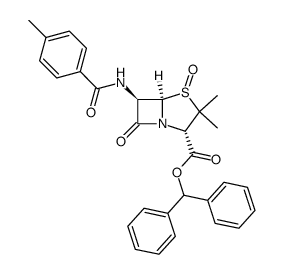 diphenylmethyl 6β-(4-toluamido)penicillate 1-oxide结构式