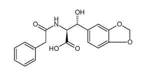 1,3-Benzodioxole-5-propanoic acid, β-hydroxy-α-[(2-phenylacetyl)amino]-, (αR,βS)-rel结构式