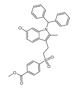methyl 4-[[2-[6-chloro-(1-diphenylmethyl)-2-methyl-1H-indol-3-yl]ethyl]sulfonyl]benzoate Structure