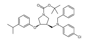 1-Pyrrolidinecarboxylic acid, 3-[[(4-chlorophenyl)(phenylmethyl)amino]methyl]-4-[3-(1-methylethyl)phenoxy]-, 1,1-dimethylethyl ester, (3R,4R)-rel Structure