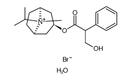 8-Azoniabicyclo[3.2.1]octane, 3-(3-hydroxy-1-oxo-2-phenylpropoxy)-8-methyl-8-(1-methylethyl)-, bromide, hydrate , (3-exo,8-syn) Structure