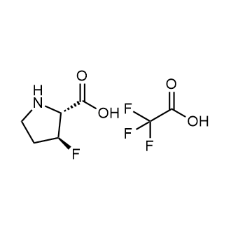 (2R,3S)-3-氟吡咯烷-2-羧酸化合物与2,2,2-三氟乙酸(1:1)结构式