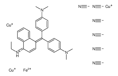 p,p'-bis(dimethylamino)-α-[4-(ethylamino)-1-naphthyl]benzhydrylium tricopper(1+) hexa(cyano-C)ferrate(4-) Structure