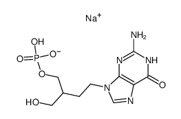 9-[4'-hydroxy-3'-(hydroxymethyl)butyl]guanine monophosphate monosodium salt Structure