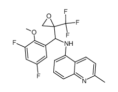 {(3,5-difluoro-2-methoxyphenyl)[2-(trifluoromethyl)oxiranyl]methyl}-(2-methylquinolin-5-yl)-amine Structure