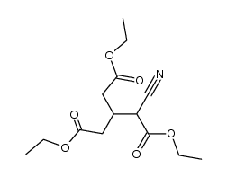 3-ethoxycarbonylmethyl-2-cyano-glutaric acid diethyl ester Structure