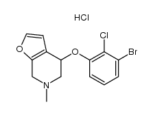 4-(3-Bromo-2-chlorophenyloxy)-6-methyl-4,5,6,7-tetrahydrofuro[2,3-c] pyridine hydrochloride Structure