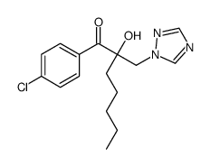 1-(4-chlorophenyl)-2-hydroxy-2-(1,2,4-triazol-1-ylmethyl)heptan-1-one结构式