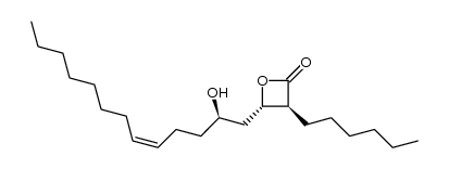 (3S,4S)-3-hexyl-4-[(R)-2'-hydroxy-5'-tridecenyl]-2-oxetanone Structure