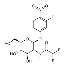 3-fluoro-4-nitrophenyl 2-deoxy-2-difluoroacetamido-β-D-glucopyranoside Structure