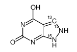4,6-Dihydroxypyrazolo[3,4-d]pyrimidine-13C,15N2 Structure