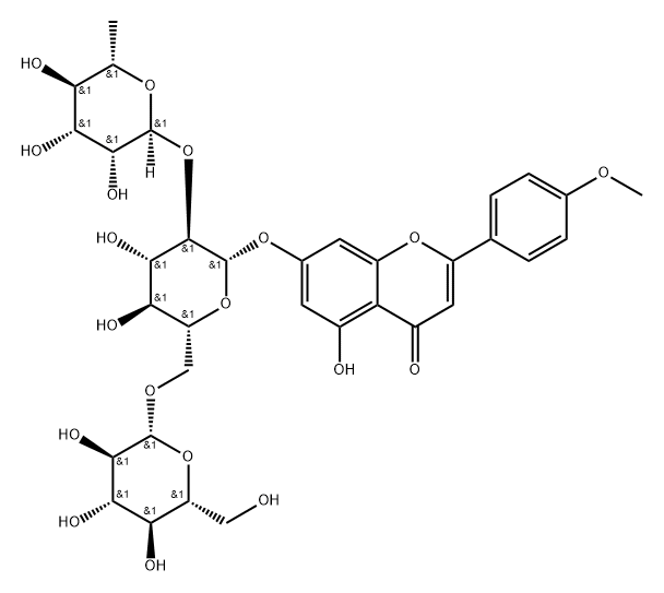 Fortunellin-6''-beta-D-glucopyranoside (Acacetin-7-O-[2''-O-rhamnosyl-6''-O-glucosyl]-glucoside) Structure