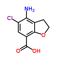 4-氨基-5-氯-2,3-二氢苯并呋喃-7-羧酸结构式