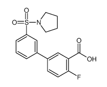 2-fluoro-5-(3-pyrrolidin-1-ylsulfonylphenyl)benzoic acid Structure