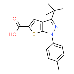3-(叔丁基)-1-(对甲苯基)-1H-噻吩并[2,3-C]吡唑-5-羧酸结构式