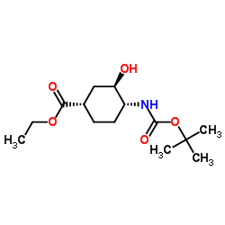 (1S,3R,4R)-4-{[[(叔丁氧基)羰基]氨基} -3-羟基环己烷-1-甲酸乙酯结构式