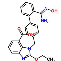 2-ethoxy-1-{[2'-(N'-hydroxycarbamimidoyl)biphenyl-4-yl]methyl}-1H-benzimidazole-7-carboxylic acid Structure