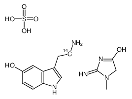 3-(2-aminoethyl)-1H-indol-5-ol,2-amino-3-methyl-4H-imidazol-5-one,sulfuric acid Structure