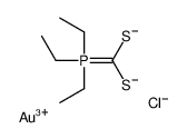 gold(+3) cation, triethylphosphoranylidenemethanedithiolate, chloride结构式