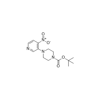 4-(4-硝基吡啶-3-基)哌嗪-1-甲酸叔丁酯结构式