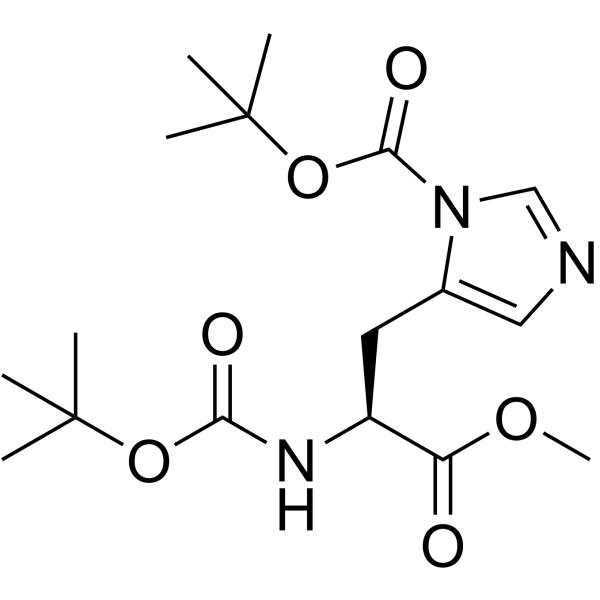 N(Α), N-(IM)-二-BOC-L-组氨酸甲酯结构式