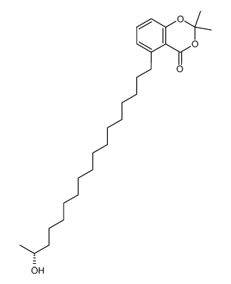 5-((R)-16-Hydroxy-heptadecyl)-2,2-dimethyl-benzo[1,3]dioxin-4-one结构式