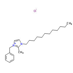 氯化1-苄基-2-甲基-3-月桂基咪唑翁结构式