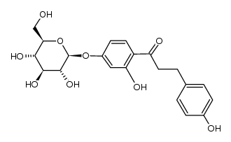 1-[4-(β-D-Glucopyranosyloxy)-2-hydroxyphenyl]-3-(4-hydroxyphenyl)-1-propanone结构式