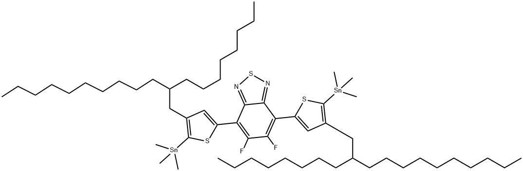 2,1,3--苯并噻二唑,5,-6-二氟-(4-(2-辛基十二烷基)-(三甲基锡基)-(2-噻吩基)-结构式