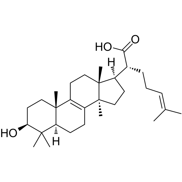 3β-羟基-羊毛甾-8,24-二烯-21-酸结构式