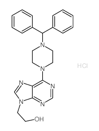 9H-Purine-9-ethanol,6-[4-(diphenylmethyl)-1-piperazinyl]-, hydrochloride (1:2) Structure