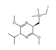 (2R,5R)-2-(((iodomethyl)dimethylsilyl)methyl)-5-isopropyl-3,6-dimethoxy-2,5-dihydropyrazine Structure
