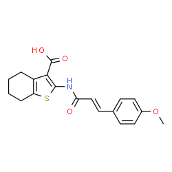 (E)-2-(3-(4-methoxyphenyl)acrylamido)-4,5,6,7-tetrahydrobenzo[b]thiophene-3-carboxylic acid结构式