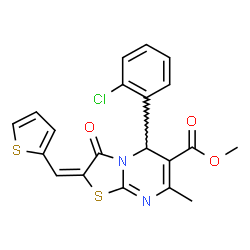 methyl 5-(2-chlorophenyl)-7-methyl-3-oxo-2-(2-thienylmethylene)-2,3-dihydro-5H-[1,3]thiazolo[3,2-a]pyrimidine-6-carboxylate结构式