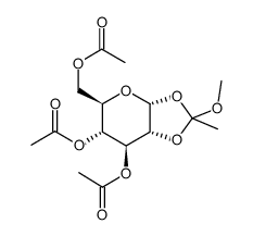 3,4,6-三-O-乙酰基-alpha-D-吡喃葡萄糖-1,2-(甲基原乙酸酯)结构式